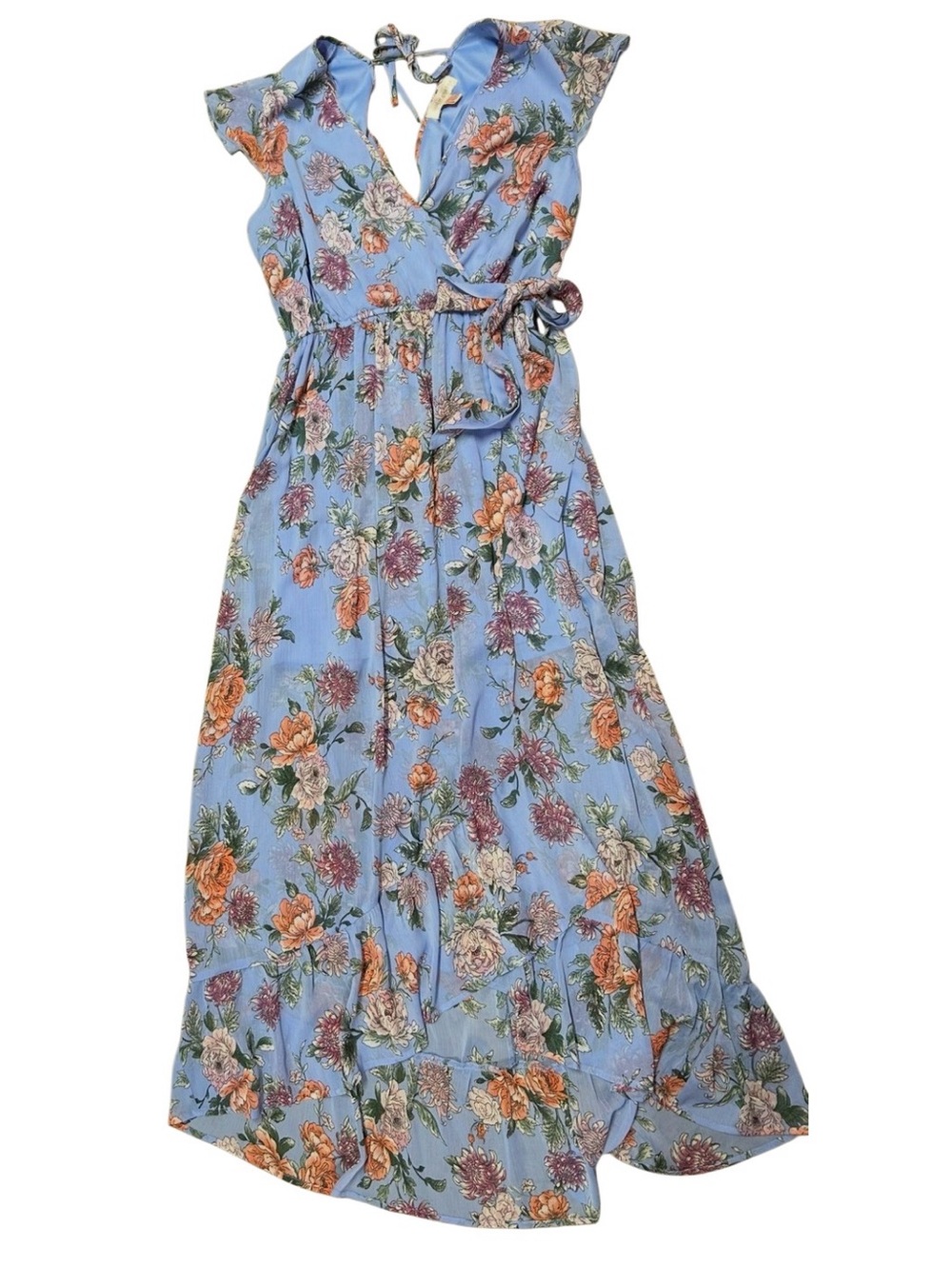 Band of Gypsies Blue Floral Maxi Dress